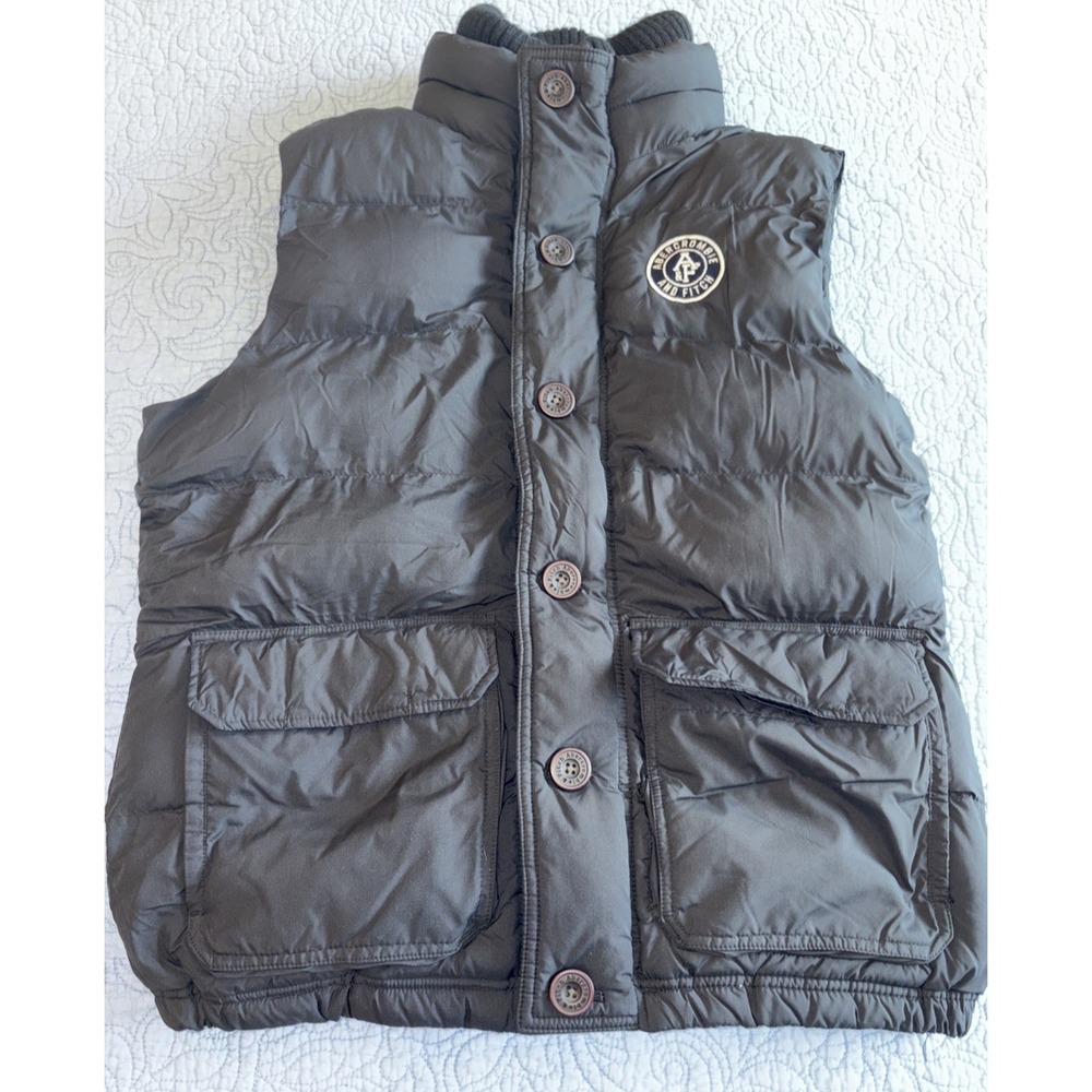 Abercrombie & Fitch Womens Large Puffer Vest L Black